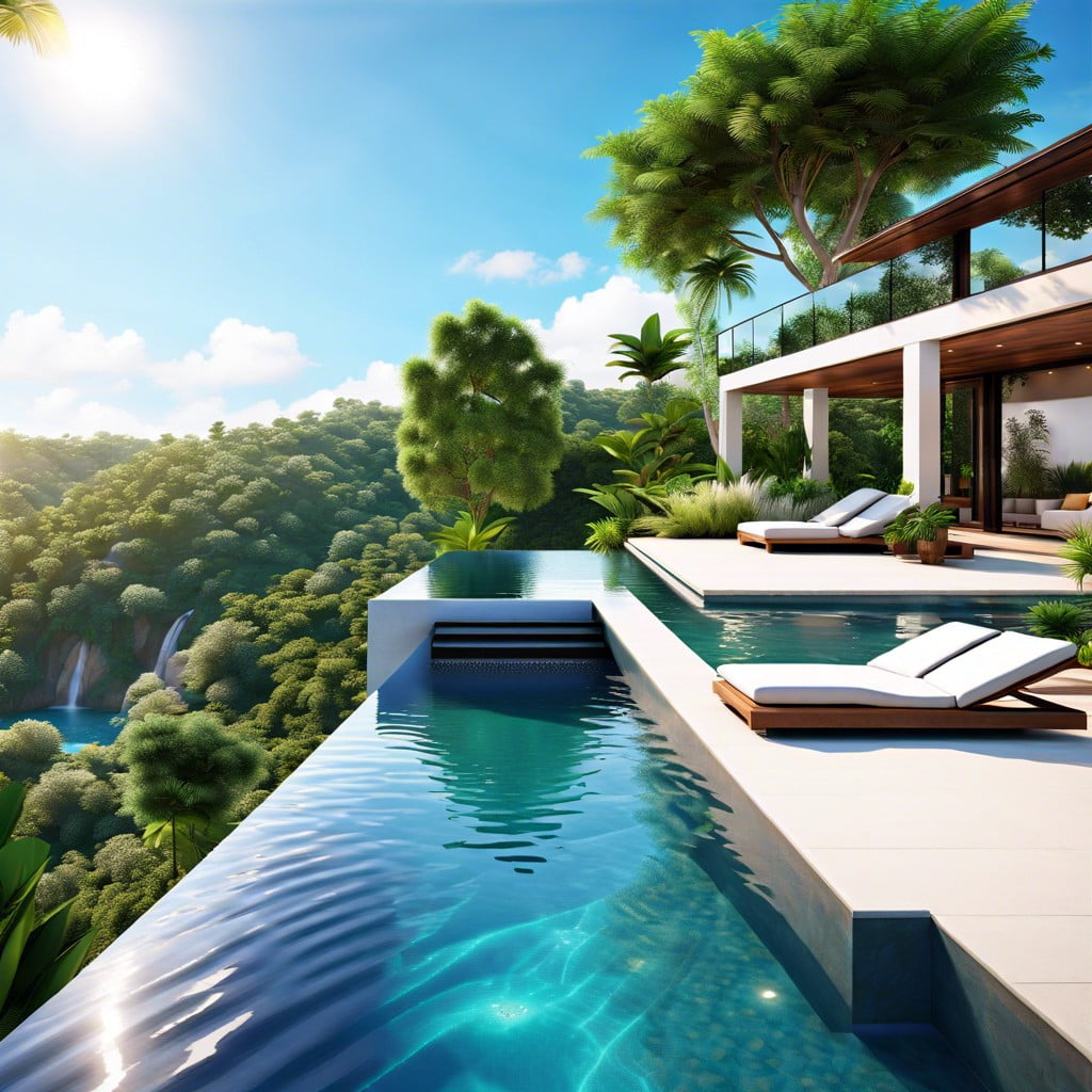 infinity pool with waterfall edge